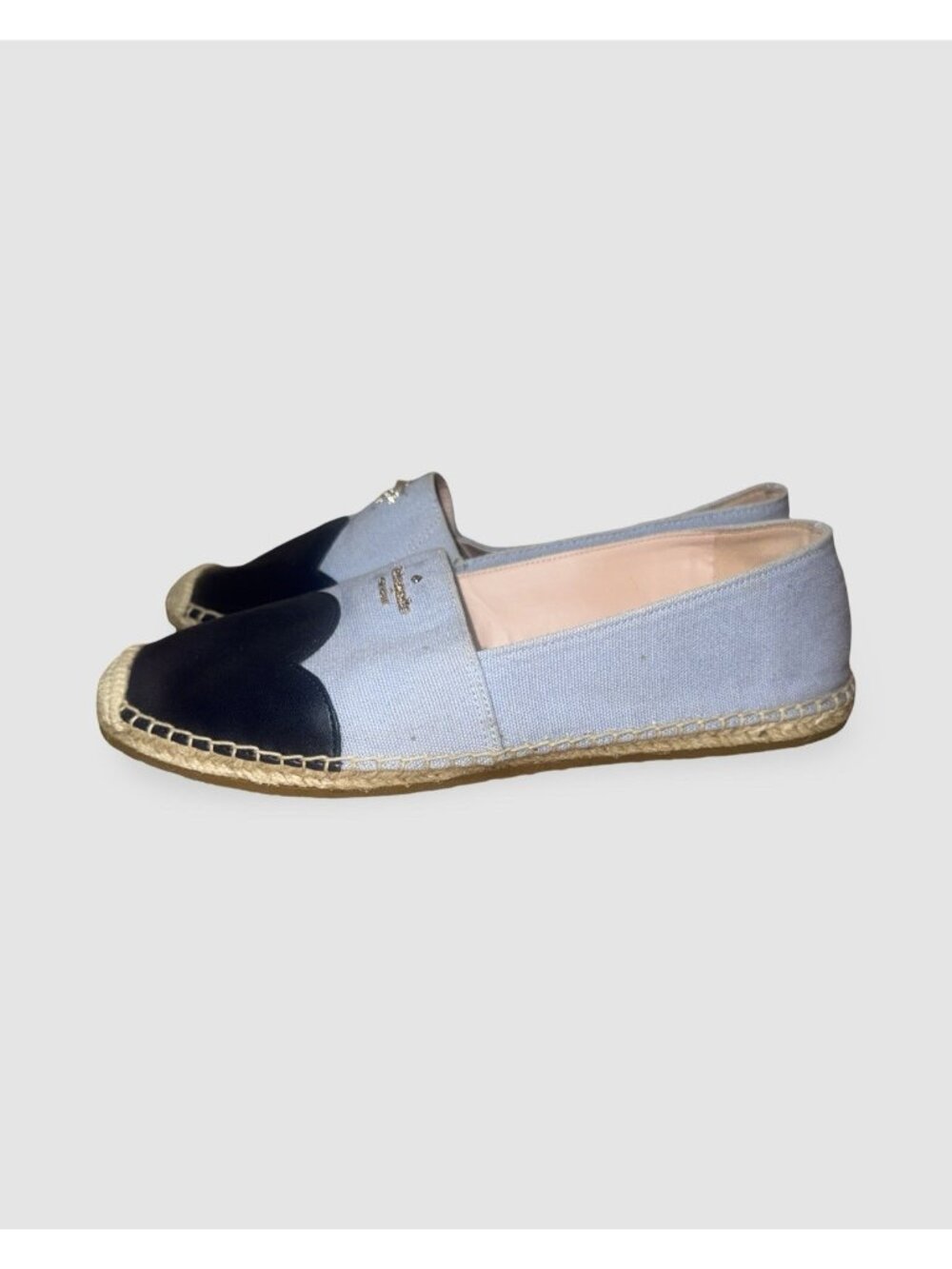 Kate Spade New York Espadrille Flats Blue/Black Colorblock Slip On Shoes 7.5